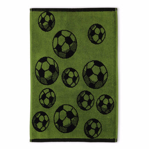 Green and Black Football Hand Towel