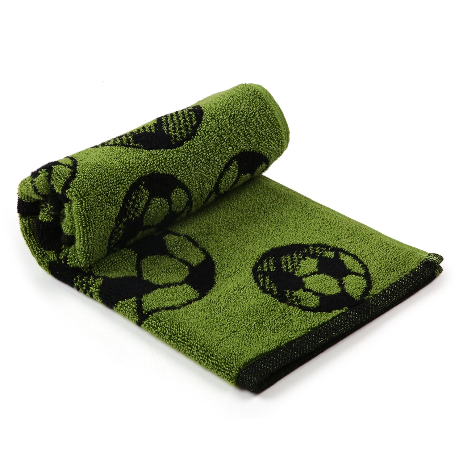 Green and Black Football Hand Towel