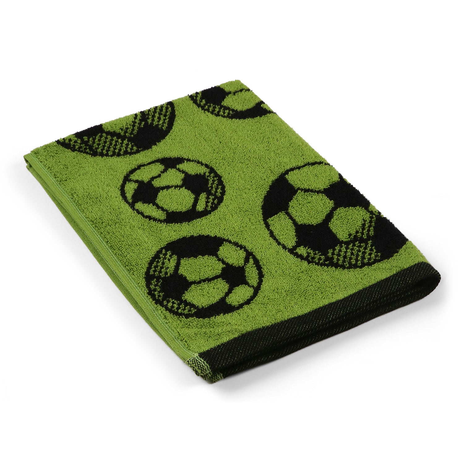 Green and Black Football Hand Towel